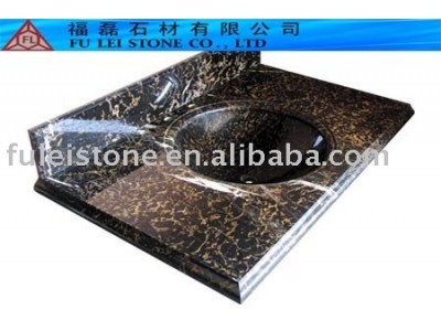 Natural Granite Stone Brown Bathroom Vanity Top