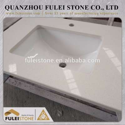 Artificial quartz one piece vanity top bathroom vanity top sink